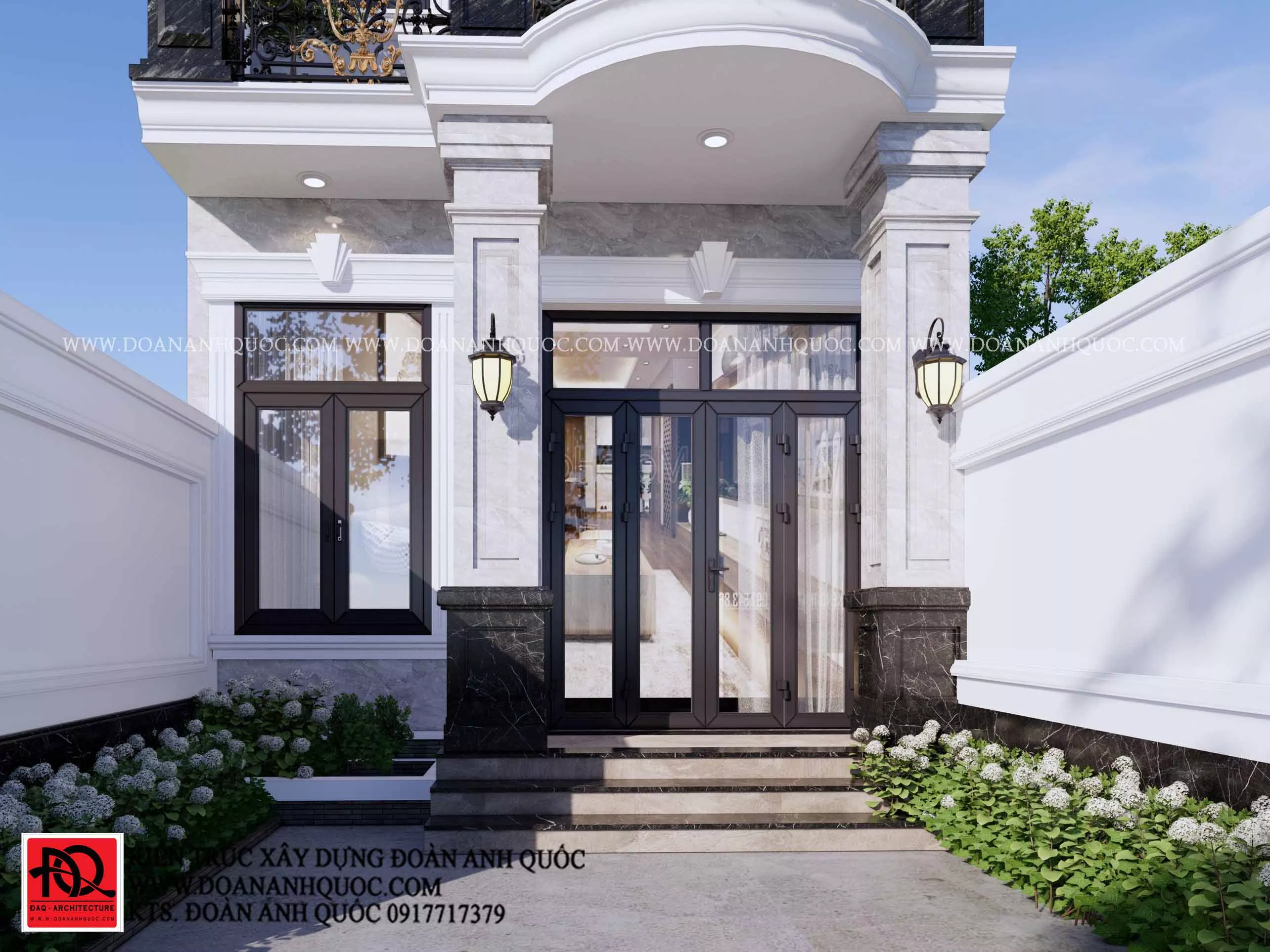 Mẫu nhà phố 3 tầng Tân cổ điển 5x15m full nội thất đẹp lung linh